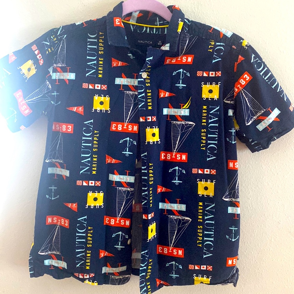 Nautica Boys Button Up Shirt Size 10/12